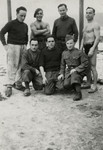 Group portrait of members of the French Foreign Legion in a prisoner of war camp in Germany.