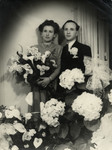 Wedding portrait of Aharon Balsam and Miriam Einhorn.
