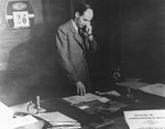 Raoul Wallenberg in his office at the Swedish legation.