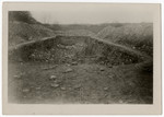 View of a large ditch for mass burials at the Ohrdruf concentration camp.