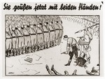 An anti-Nazi cartoon that criticizes opportunistic German supporters of  Adolf Hitler.