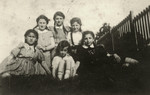 Group portrait of young Jewish girls in Chrzanow.