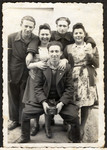 Group portrait of Jewish youth after the war in Lodz.