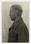 Mug shot of S.S. guard Otto Schulz stationed at Dachau, who was arrested when the camp was liberated by American forces on April 29, 1945.