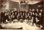 Group portrait of Jews celebrating a golden wedding anniversary.