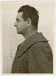 Mug shot of Dachau Camp Commandant from 1942-1943, Martin Gottfried Weiss, who was arrested when the camp was liberated by American forces on April 29, 1945.
