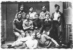 Group portrait of ten young people, members of either Hehalutz or Hashomer Hatsair.