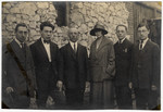 Group portrait of young adults in Belgium.

Among those pictured is Samuel Glasberg (second from right).