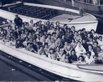 Female Dutch Jewish survivors who were part of the "Philips" group go for a boat ride in Goteborg, Sweden.