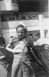 Ruth Karliner stands on the deck of the MS St. Louis.