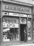 View of the Liebmann optical and photographic supply store in Szeged, Hungary.