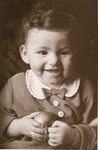 Portrait of Berci Marika at the age of one.  She survived, but her parents, who converted to Christianity, were deported to Auschwitz.