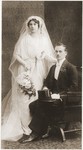 Wedding portrait of Elsa Schimmel and Max Spritzer.