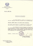 Unauthorized Salvadoran citizenship certificate issued to Henri Klein (b.November 30, 1911 in Mulhouse), by George Mandel-Mantello, First Secretary of the Salvadoran Consulate in Switzerland and sent to him in Roanne.