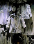 Display of concentration camp prisoner uniforms in the permanent exhibition of the U.S.