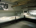 View of the scale model of crematorium II at Auschwitz-Birkenau on display in the permanent exhibition of the U.S.