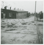 Prisoners' clothing and a barracks in the Ohrdruf concentration camp after liberation.
