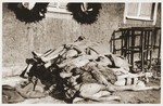 Corpses at Buchenwald concentration camp photographed very shortly after liberation.
