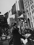 Rabbi Stephen S. Wise addresses the crowd at a D-Day rally outside Madison Square Garden.