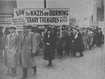 Jews march in Chicago to protest against the Nazi persecution of German Jews.