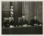 Close-up view of the judges bench during the Krupp Tribunal,.