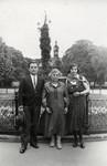 A Jewish family poses outside a park in Luxembourg.