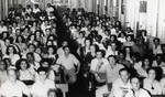 Jewish refugees attend the theater in the Sosua colony.