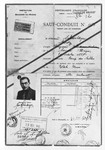 Safe conduct travel permit in lieu of a passport for Moritz Schoenberger issued by the prefecture of police in Bouches-du-Rhone.