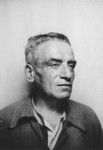 Identification photograph of Ephraim Levenheck taken at the Rivesaltes internment camp.