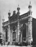 The Brzeziny town synagogue which was destroyed by the Nazis during the war.