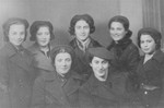 Group portrait of girls in the Hashomer Hatzair Zionist youth movement in Ciechanow.
