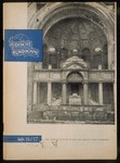 Cover of the "Juedische Rundschau, The Jewish Review by and for Liberated Jews in Germany," Number 16/17, October, 1947, with an image of the destroyed sanctuary of the Levetzowstrasse synagogue in Berlin.