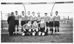 Group portrait of the members of a German-Jewish soccer team.