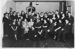 Group portrait of a Jewish high school student dance class in Frankfurt am Main.
