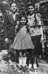 Portrait of Laszlo (Leslie) Aigner wearing a Jewish star and his sisters Elisabet and Marika, in Nove Zamky.