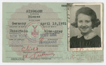 United States Immigrant Identification Card issued to Bianca Siegmann.