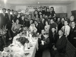 Displaced persons in the Schlachtensee camp celebrate the wedding of Chana Grossman and Nathan Schwarzfeld.