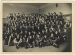 Postwar group portrait of students in the Jewish school in Amsterdam.