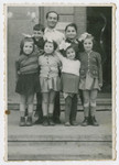 Group portrait oif children in a children's home in Krakow.