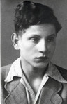 Studio portrait of Benno Raifeld after his survival of Auschwitz and immigration to Palestine.