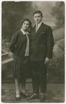 Studio portrait of Yehuda and Tyba Bielski.