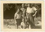 Group portrait of "Buchenwald Boys", teenage survivors of Buchenwald, in a children's home in Switzerland.