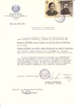 Unauthorized Salvadoran citizenship certificate issued to Mozes Laizer Wajsbaum (b.January 25, 1891 in Warsaw) and his wife Chaja (nee Bein) Wajsbaum (b.