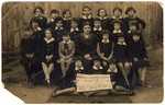Class portrait of a Beit Yaakov, religious girls school in Tomaszow Mazowiecki.