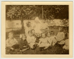 Group portrait of children in hiding in a convent in Czernowogrod.