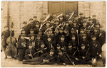 Group portrait of the Polish Army as a member of the military orchestra in Slonim.