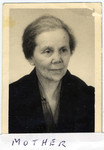 Studio portrait of Giza Menase, the mother of Adam Kahane, taken some time after the end of World War II.