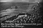37th Nazi propaganda slide from Hitler Youth educational material titled "Border Land Upper Silesia."

Die deutsche Jugend bekennt sich zu Land an der Grenze.