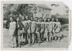 Group portrait of the soccer team of the Aglasterhausen postwar children's home.