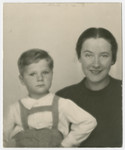 Close-up portrait of Vilma Grunwald and her son Misa.